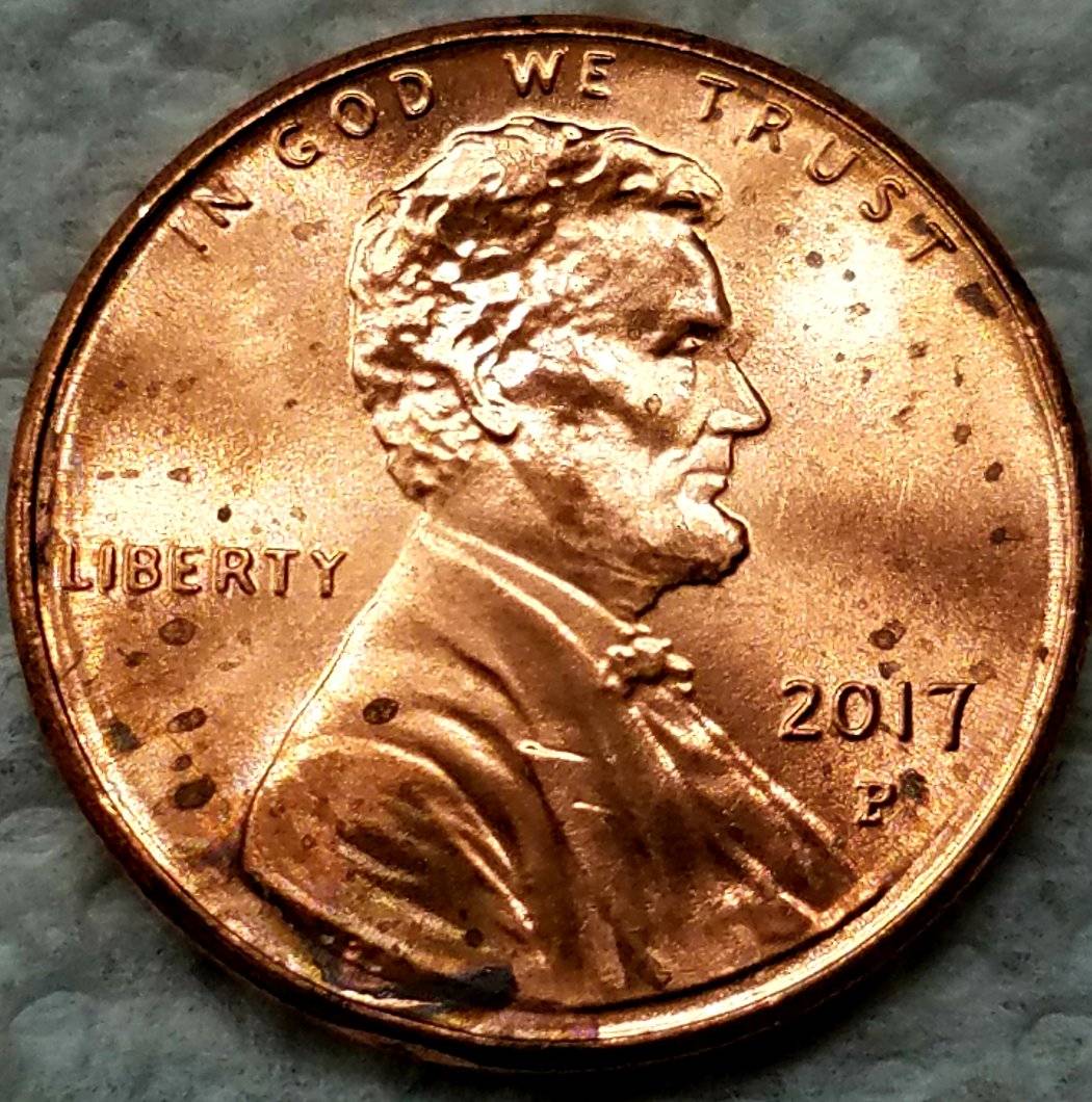 2017-P-Lincoln-Cent-Retained-Interior-Die-Break-On-Shield-Of-Reverse?